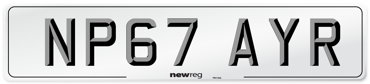 NP67 AYR Number Plate from New Reg